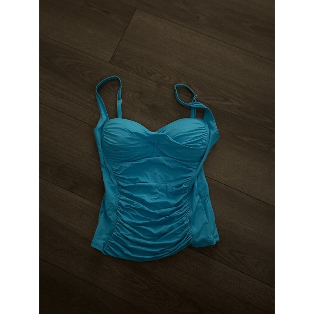 Blue Ruched Tank Top